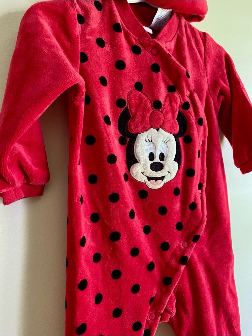 Disney Red Minnie Mouse Polka Dot One-Piece w/ Hat - Picture 2 of 2